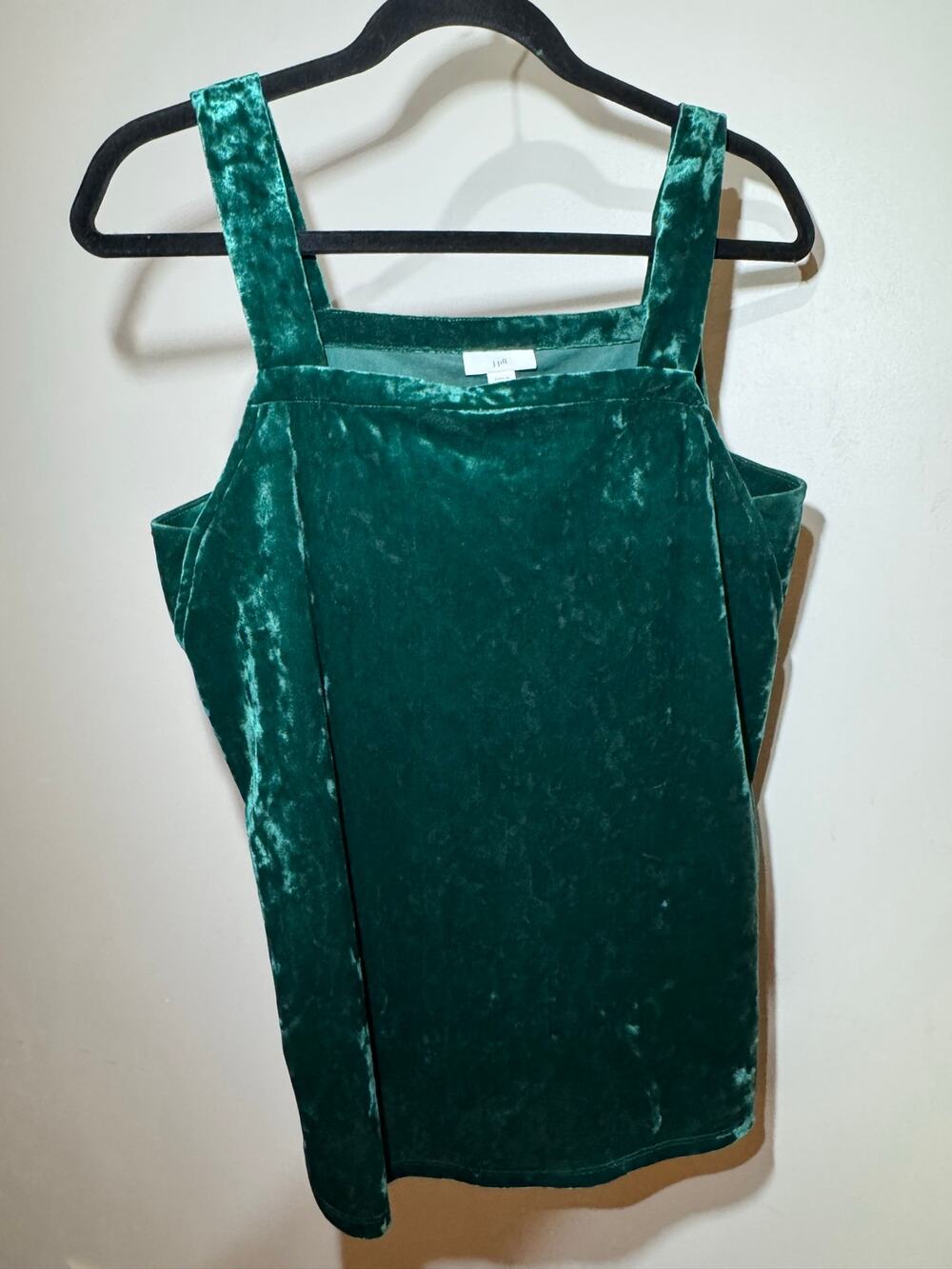 J. Jill Crushed Velvet Emerald Green Tank Top